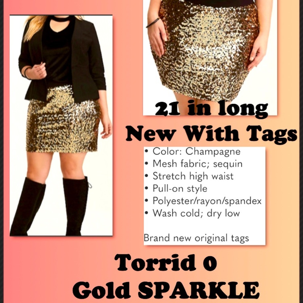 Torrid Gold sequin skirt